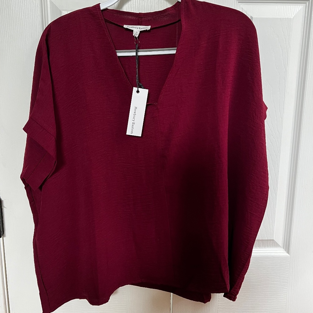 Maroon v neck blouse